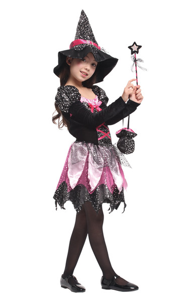 Shanghai Story Kids lovely dazzling witch girl costume Costumes for Girls