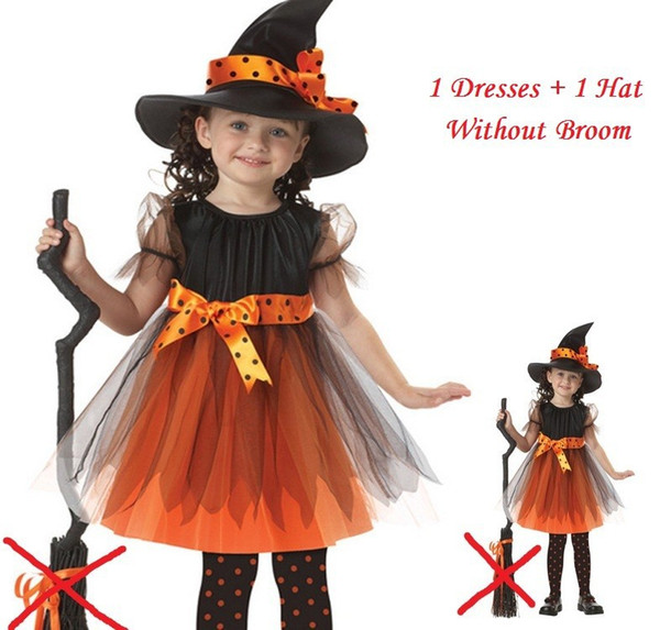 Shanghai Story Girl 1 Witch Dress + 1 hat 1 belt Princess Party Dresses Tutu Baby Kids Children Clothing carnival halloween Cosplay Costume