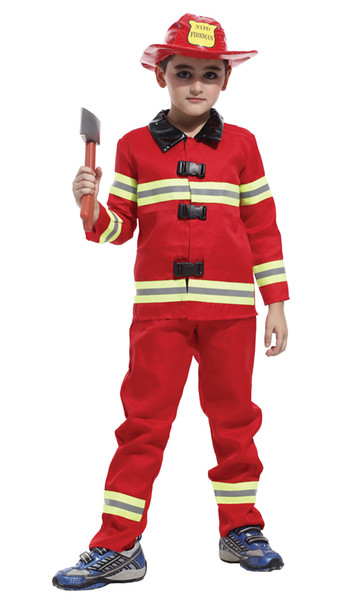 Shanghai Story Fireman Role Play Costume for Kids, Boys' and Girls' Firefighter Dress up and Play Set