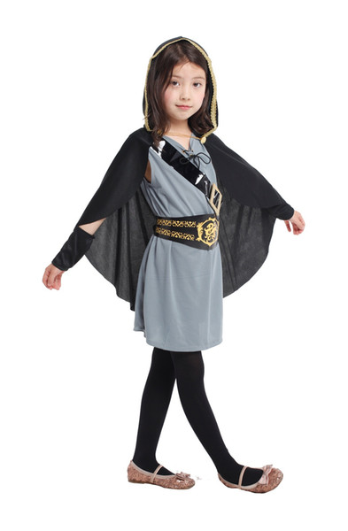 Shanghai Story Adorable Little Girls Halloween Costume Party Cosplay Dress Hooded Huntress For Child