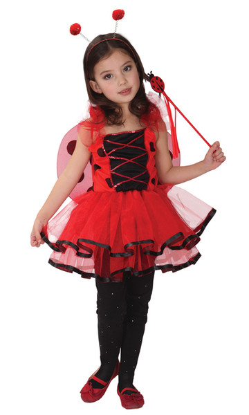 Shanghai Story Kids Halloween Cosplay Lovely Bee Fairy Girl Costume Girl Child Costume for Girls LadyBug Fairy Costumes For kids