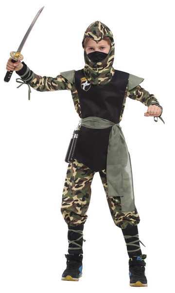 Shanghai Story Halloween Boy mystery ninja Costume Cosplay for Kids Size