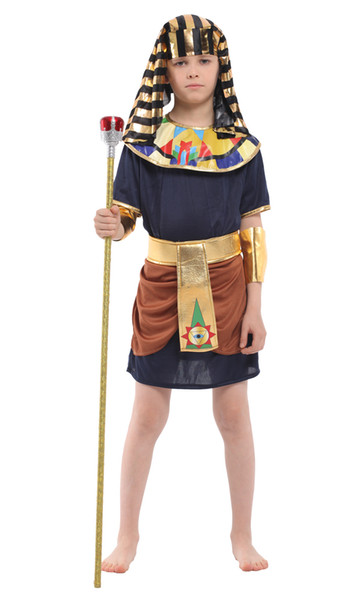 Shanghai Story Kids Boys Egypt Pharaoh cosplay costume Halloween Full Set Cosplay Party Dress for Children