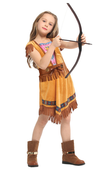 Shanghai Story Carnival Party Halloween Native Indian Princess Hunter Costume Cosplay for Girls