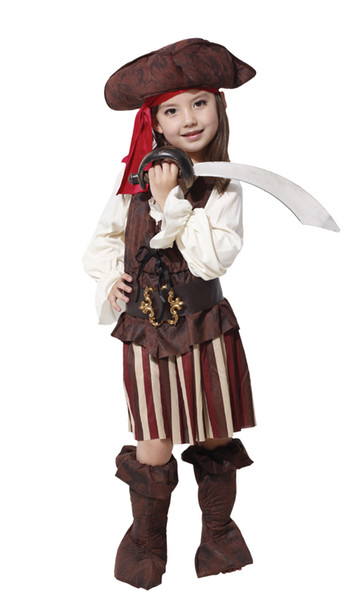 Shanghai Story Halloween children cosplay costume lovely pirates dress carnival party costume of the girls