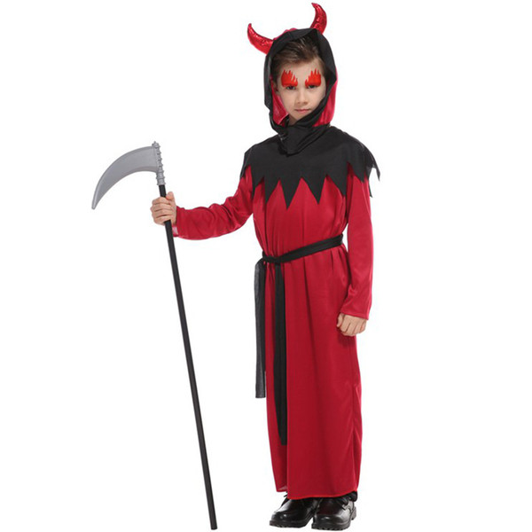 Shanghai Story Children Red Suit Devil Costume Little Devil Halloween Cosplay For Boys