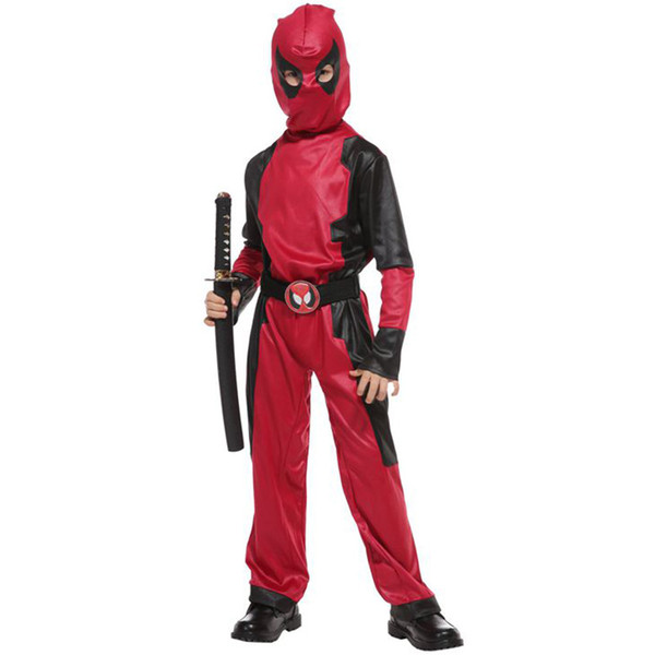 Shanghai Story Halloween Kids Costumes Boys'Superhero Cosplay Jumpsuit Black Red