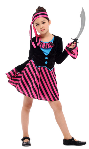 Shanghai Story Girls Pirate Children Halloween Costume Cosplay Dress For Kids