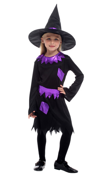 Shanghai Story Halloween Costumes for Children Kids Witch Costume Cosplay Girls