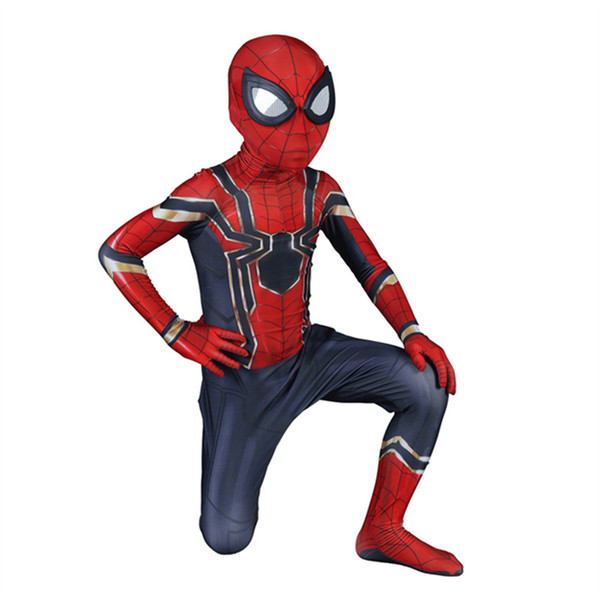 Teenage Avengers Infinity War Theme Costume Super Hero COS Uniform Children Catsuit American Comic Movie Spider Cosplay Jumpsuit