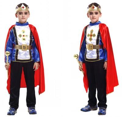 M~2XL!! New Honorable Prince King Cosplay Hallowean Party Children Costumes for Kids Cute Boy Blue Suits Prince dress up performance costume