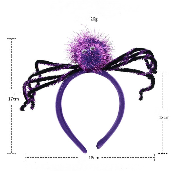 Halloween Spider Hairband Scary Spider Headband Kids New Adults Hairband Colorful Headwear Halloween Dress Up Props Party Hair Accessories