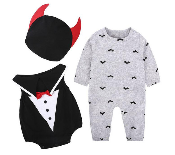 Free Shipping ! 2018 Children's Garments Children's Halloween Costumes Baby Bat Suits+ Hats 3-piece Sets Halloween Decorations