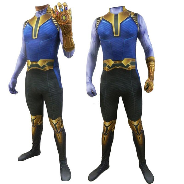 Halloween Cosplay Party Dress Thanos Theme Costume Long Sleeved Tights Movie Stars