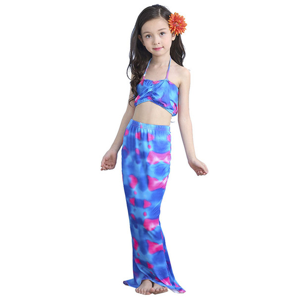 3PCS Girls Mermaid Tail Swimwear Baby Kids Princess Dress Bathing Beach Swimsuits Cosplay Costume Child Swimwear Bikini Clothes