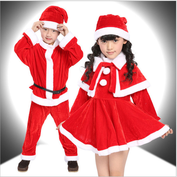 New Fashion European and American Christmas Children's Cosplay Set Santa Costume Boys and Girls Costume mascot costume