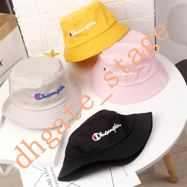 Kids Champions Bucket Fisherman Hats Letters Embroidery Caps Summer Boys Girls Sun-proof Visor Casual Soft Floppy Hat A11257 new