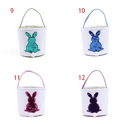 spring women glitter Easter bunny basket ruffle bunny printed blank basket canvas free ship good quality monogrammed basket