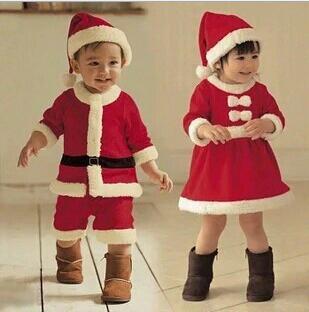 Christmas Baby Santa Claus Costume Kids Cosplay Costumes Hot Boys Clothes Long Sleeve Toddler Girls Red Dress Cute Infant Baby Winter Dress