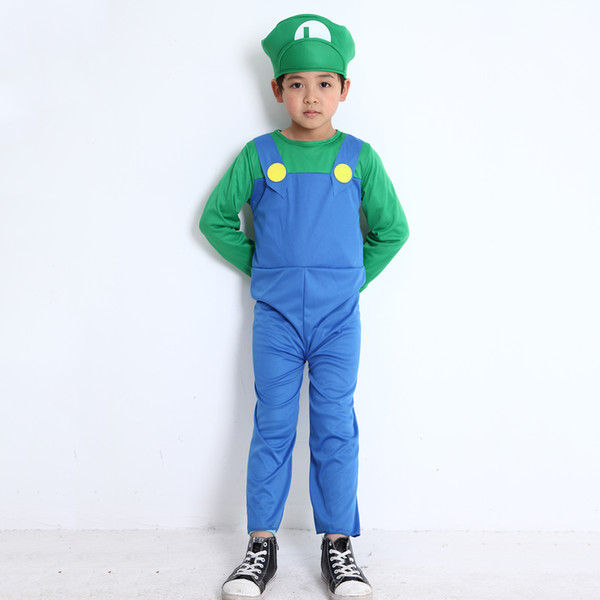 Cosplay Adults and Kids Super Mario Bros Cosplay Dance Costume Set Children Halloween Party MARIO & LUIGI Costume for Kids Gifts