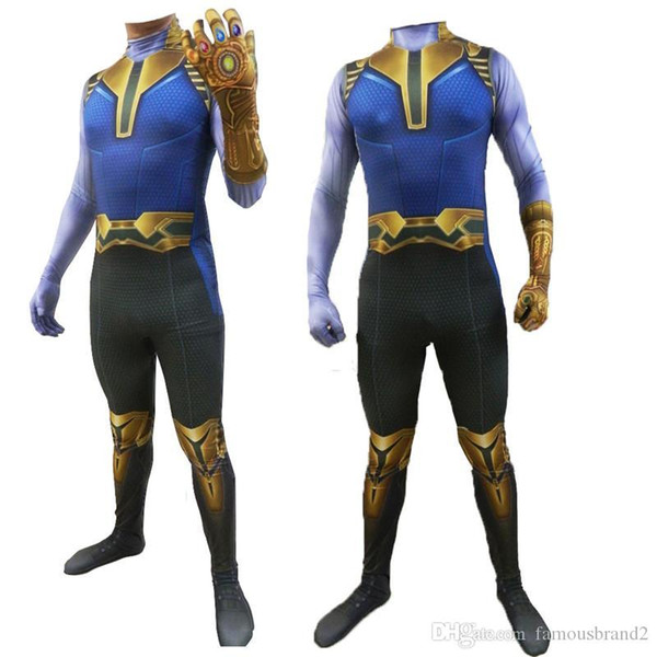 Halloween Cosplay Party Dress Thanos Theme Costume Long Sleeved Tights Movie Stars
