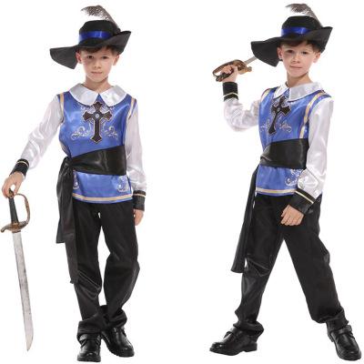 Halloween Kids Costumes LC Big Boys' Loyal Knight Tunic Set for boy Masquerade King Dress Up Set Prince clothing performance clothing