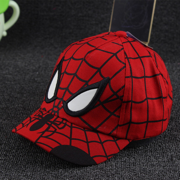 Kid's Youth Spider Man Hat Embroidery Trend Mark Baseball Cap Meshed Adjustable Cotton Trucker Hat