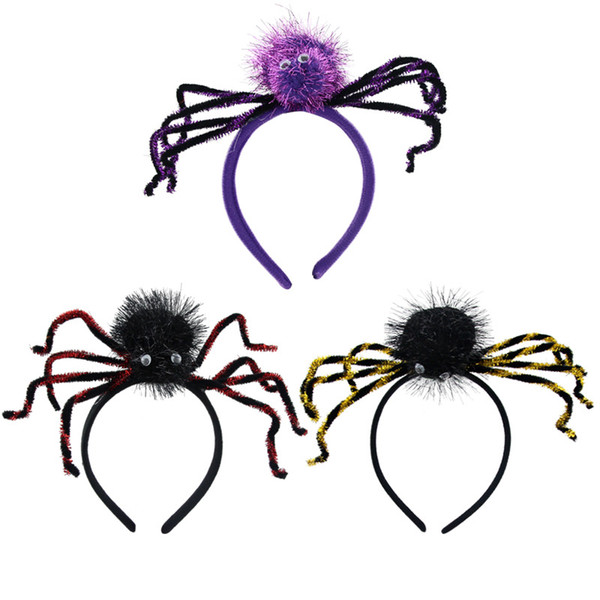 Spider Hairband Scary Spider Headband Kids Adults Hairband Colorful Headwear Halloween Dress Up Props Party Hair Accessories