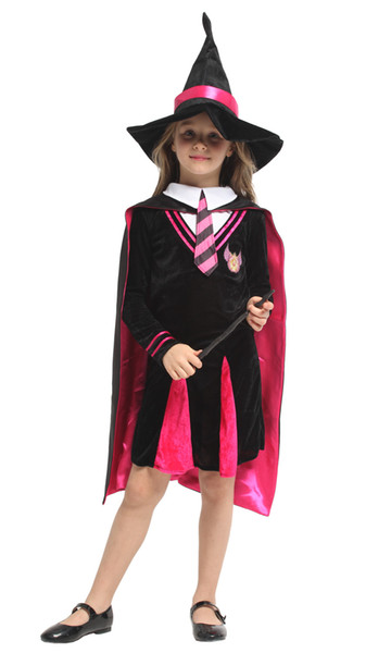 Shanghai Story Kids Girls Magician Costume Carnival Halloween Masquerade Witch Wizard Children Cosplay Clothes