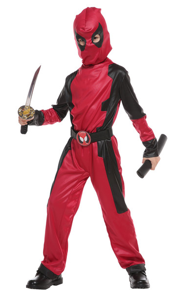 Shanghai Story Kids Deadpool Costume With Mask Hooded Dead Pool Halloween Cosplay Unisex Jumpsuits Superhero Death Costume