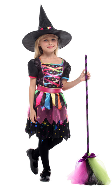 Shanghai Story Halloween Witch Dress for Kids Girls Christmas Carnival Masquerade Children Magician Wizard Cosplay Costumes