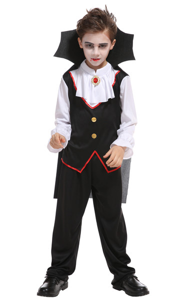 Shanghai Story Children's Halloween Role play the hero The new boy kids vampire costumes Halloween Cosplay costume Purim Party dress