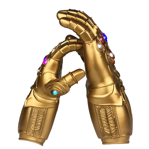 Adult Kids Avengers 4 Endgame Thanos Cosplay Gauntlet LED Light PVC Gloves for Boys Halloween Party Event Props Thanos Glove