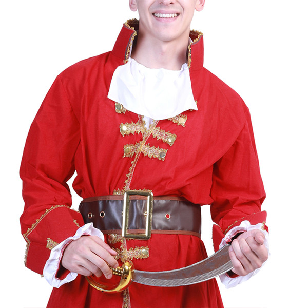 Free Shipping Halloween Cosplay Costume Captain pirates Pirate fantasia Adult Women Men Fancy Carnival The red outfit