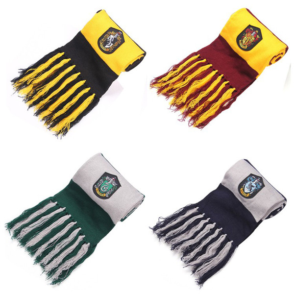 Winter Scarves Harry Potter Scarf Cosplay Costume Series High Quality Scarves Cute Wraps Badge Personality Knit Tassel Scarves