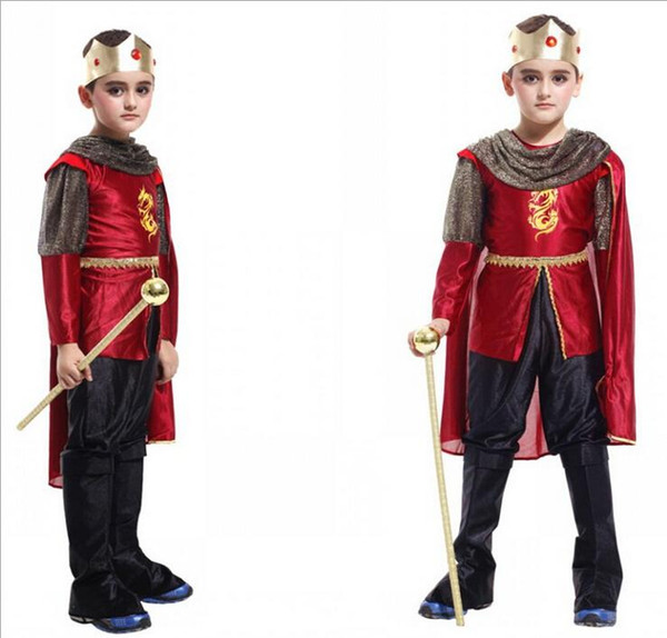 Retail Halloween Costumes for Kids Boys Chirstmas Prince King Cosplay Costume Children King Costumes Suit Set Full Children's Costume H