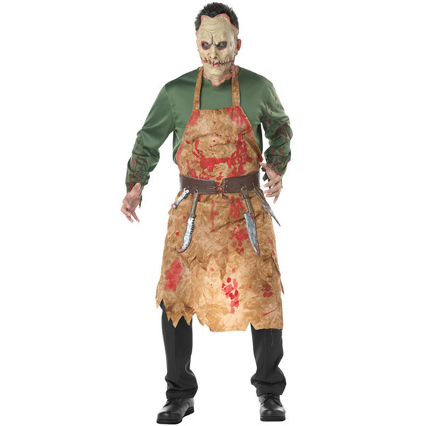 Halloween Costumes for Adults Men Terror Bloody Butcher Costume Carnaval Man's Chef Festival Cosplay Halloween Clothes