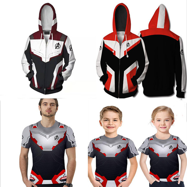 Super hero 2019 fashion avengers t shirts mens designer tshirts kids t shirt Avengers 4 3D Quantum Realm Hoodies Men Cosplay Costume Hoodies