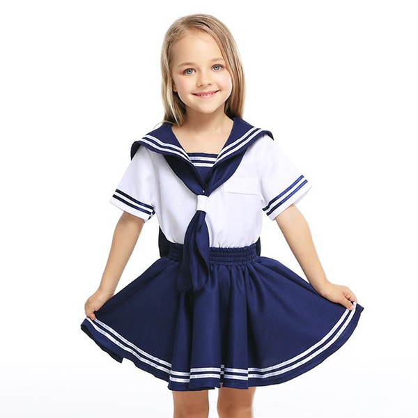 Girl School Sailor Uniform Suit JK Student Top Dress Sailor Dress