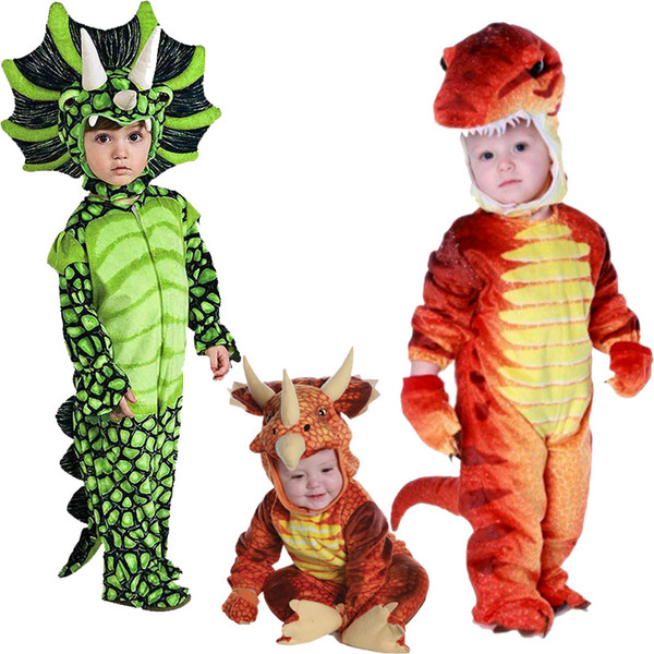 New Triceratops Costume Boys Kids Little T-Rex Costume Cosplay Dinosaur Jumpsuit Halloween Cosplay Christmas costumes for kids