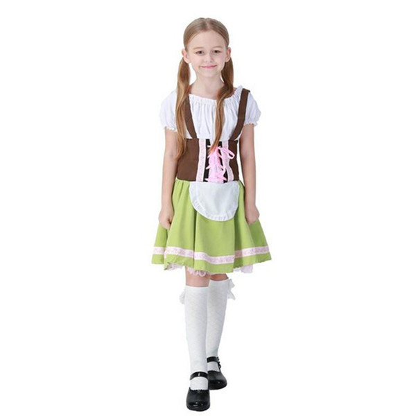 2017 New Arrival Girls Beer Costumes Germany Oktoberfest Cosplay Maid Dresses Stage Halloween Performance Clothing Hot Selling