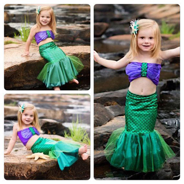 Sexy Cosplay SEA-Mermaid Costumes for Baby Girls Princess Ariel Dress The Little Mermaid Ariel Princess Cosplay Costume Mermaid Dress