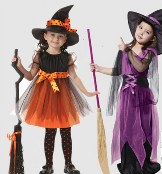 Kids Carnival Party Dresses Cute Factory direct sales halloween kids costume girl dress cosplay Witch Halloween Party Costume for child