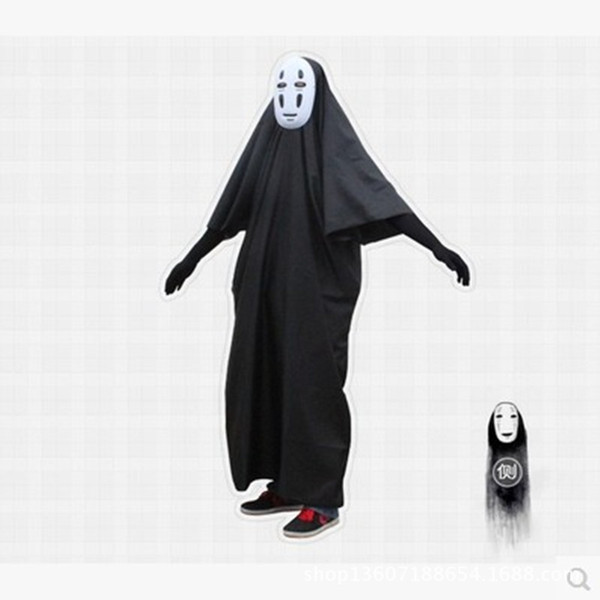 Wholesale Spirited Away no face man cosplay costumes Japanese animation Children Anime Games Halloween Costume Unisex+Teenage