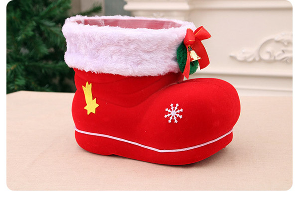 Christmas gifts Christmas candy boots jar Christmas mascot creative decoration supplies extra large flocking boots PC 25*15*20CM