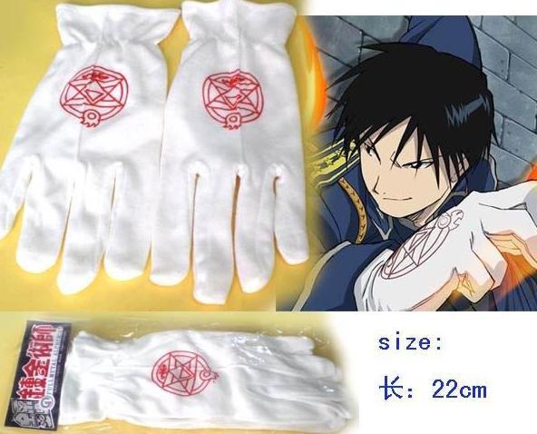 Japanese Anime Fullmetal Alchemist Edward Elric Cotton Gloves for Roy Mustang of Cosplay Costume