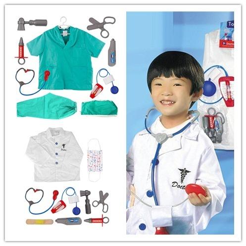 Children Halloween Doctor Dress up Surgeon Costume Set and Accessories Kids Clothings Performance Party Dress Cosplay Games