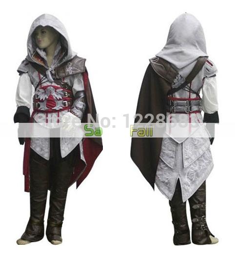 Free Children Child kids kid Adult White Assassin's Creed II 2 Ezio Altair cosplay costume Custom made any size