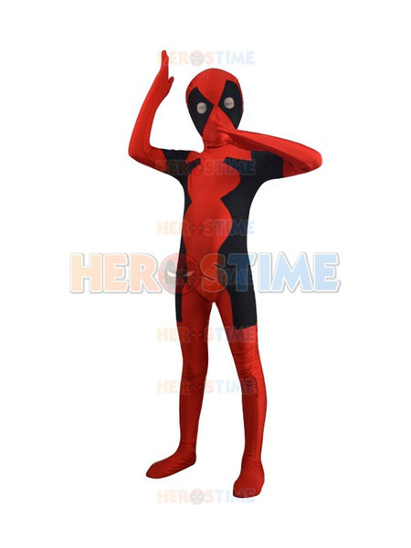 2015 Newest Kids Deadpool costume Spandex fullbody child deadpool Superhero Costume the most popular zentai suit