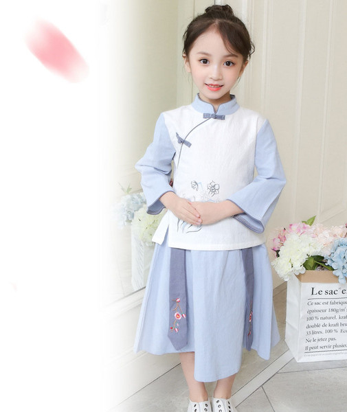 2019 New Traditional Chinese Dance Costumes Daily Dresses for Children Ancient Fairy Dynasty hanfu Dress Child Cosplay